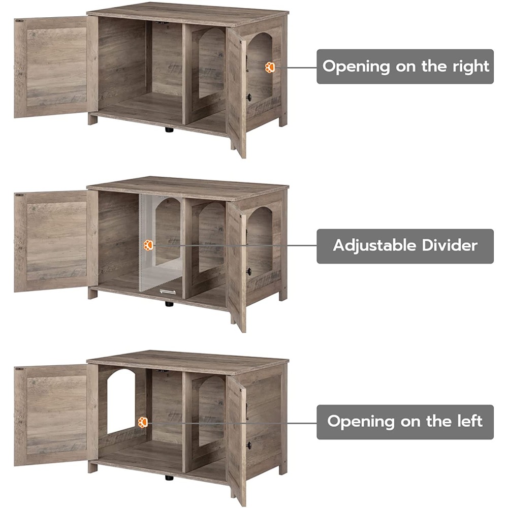 Cat Litter Box Furniture, Greige: image 6