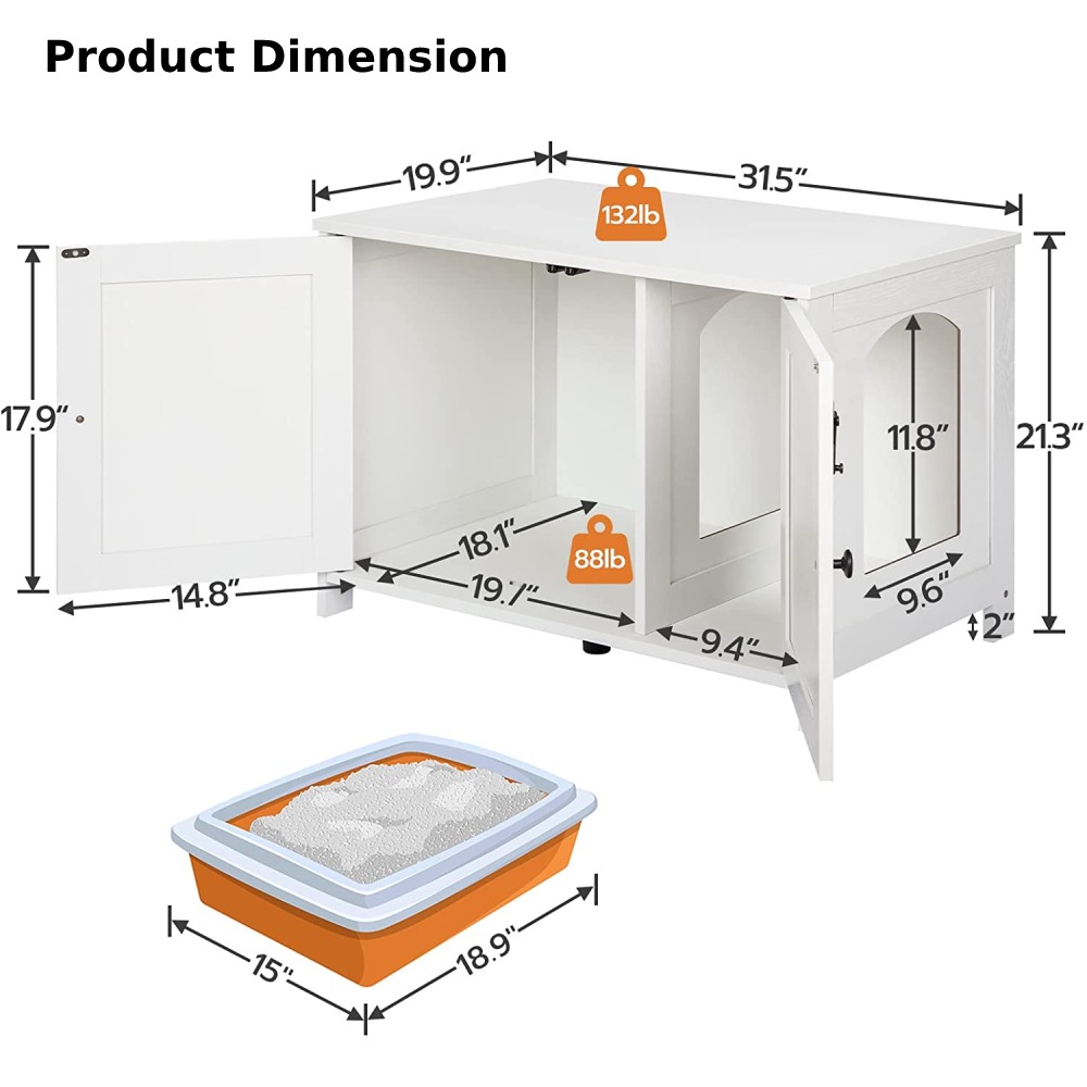 Cat Litter Box Furniture, Greige: image 7