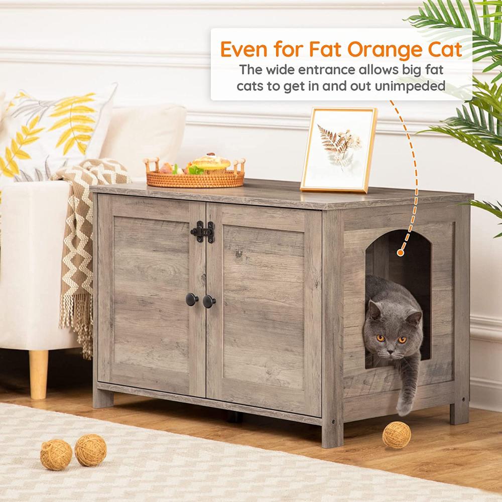Cat Litter Box Furniture, Greige: image 11