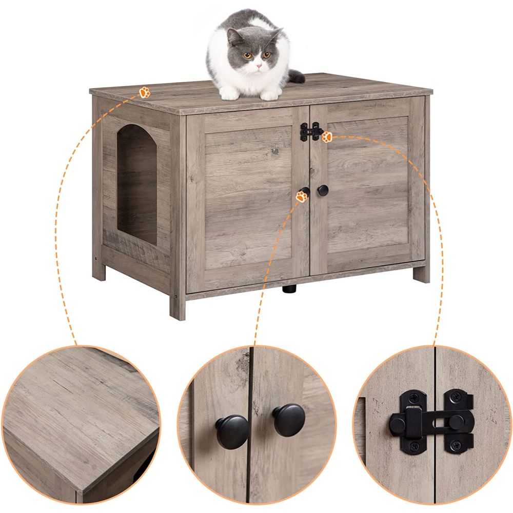 Cat Litter Box Furniture, Greige: image 14