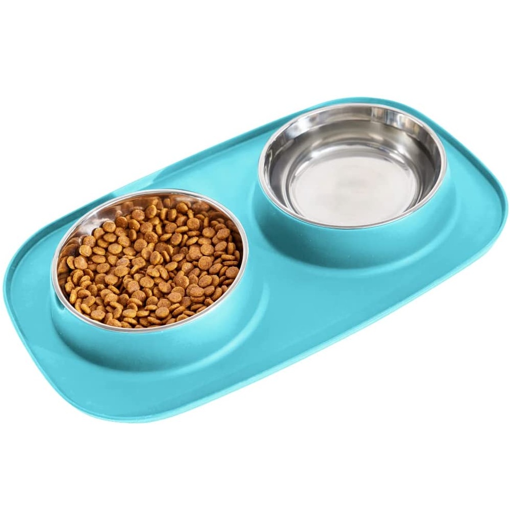 Slip Resistant Pet Bowls, Black: image 2