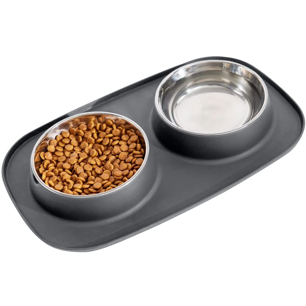 Slip Resistant Pet Bowls, Black: image 4