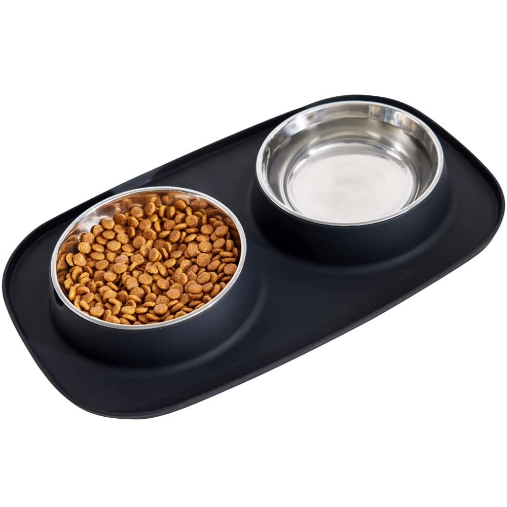 Slip Resistant Pet Bowls, Black: image 5