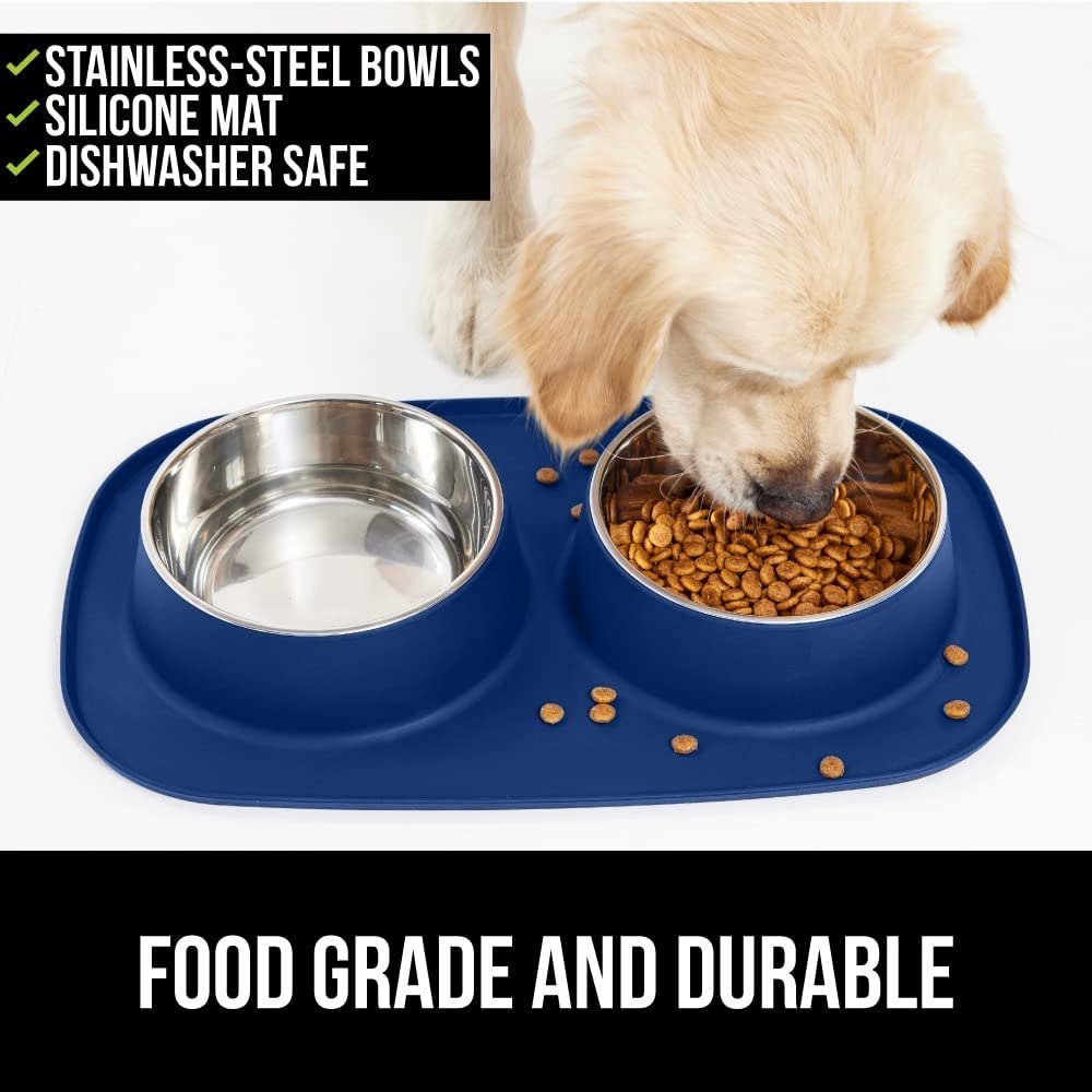 Slip Resistant Pet Bowls, Black: image 6
