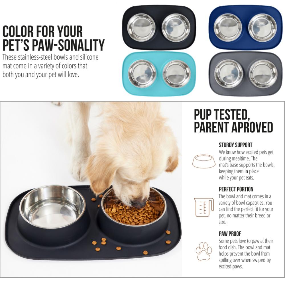 Slip Resistant Pet Bowls, Black: image 8