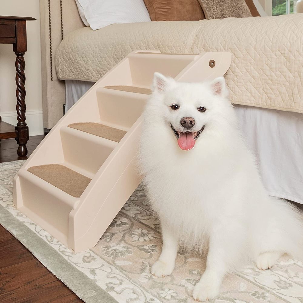 Folding Dog Stairs, Pet Steps - Extra Large, Tan: image 2