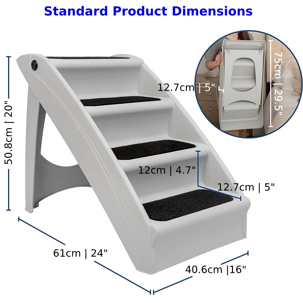 Folding Dog Stairs, Pet Steps - Extra Large, Tan: image 7