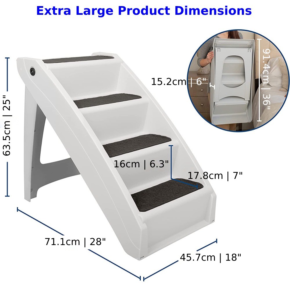 Folding Dog Stairs, Pet Steps - Extra Large, Tan: image 8