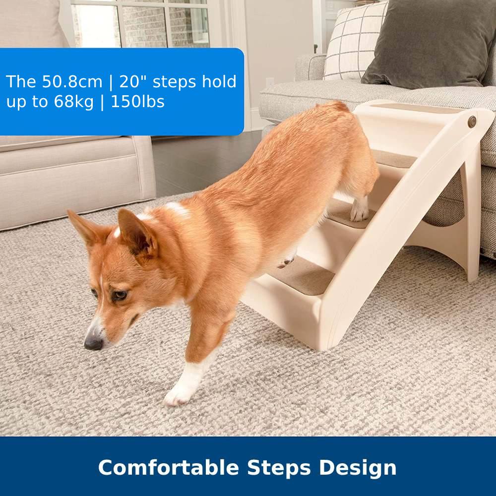 Folding Dog Stairs, Pet Steps - Extra Large, Tan: image 10