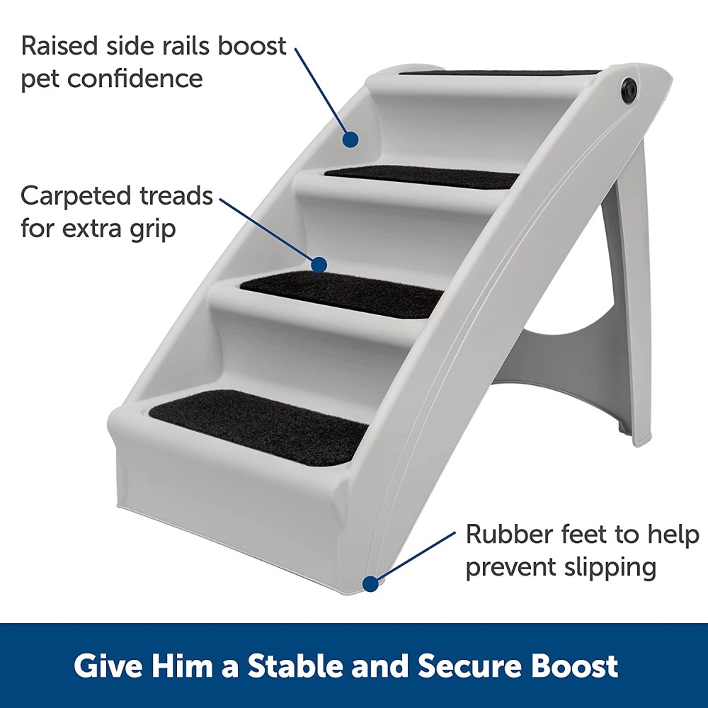 Folding Dog Stairs, Pet Steps - Extra Large, Tan: image 13