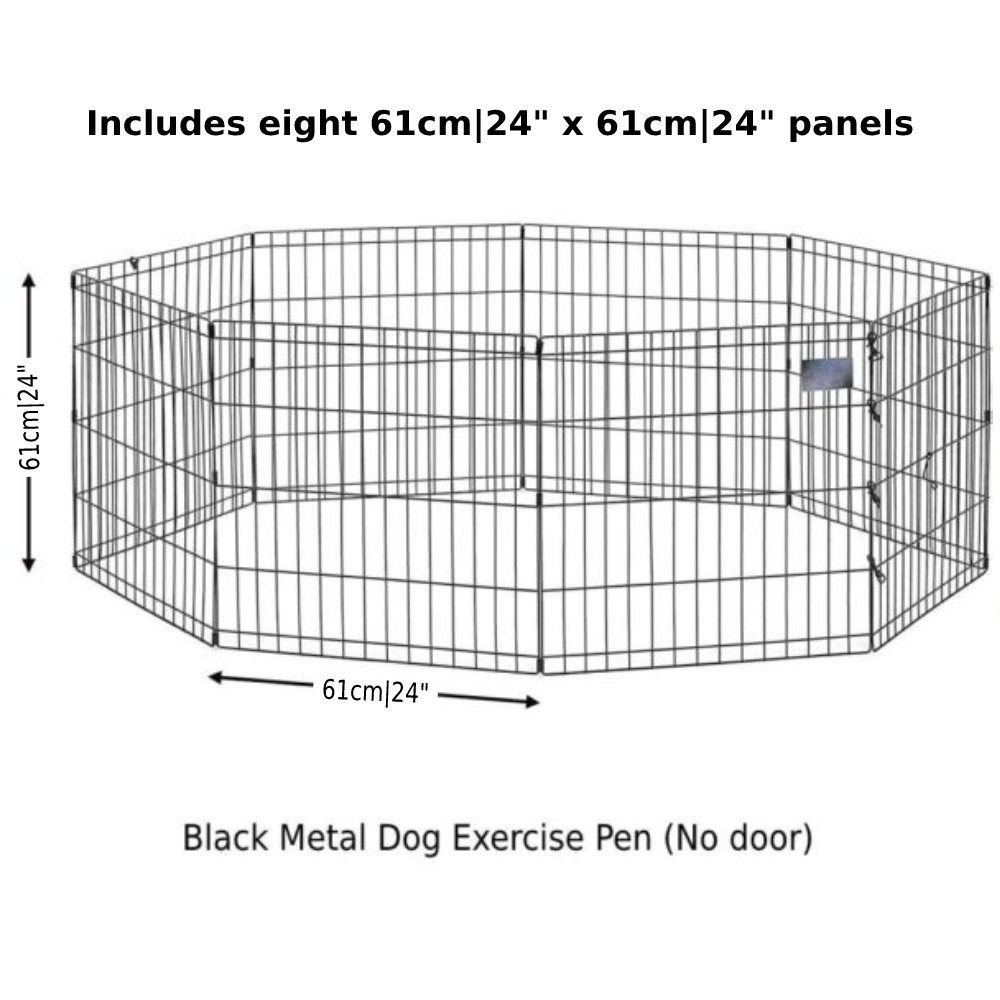 Metal Dog Exercise Pen, Gold Zinc With Door: image 3