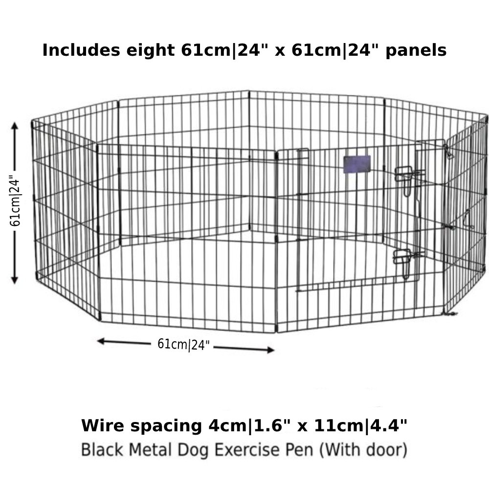 Metal Dog Exercise Pen, Gold Zinc With Door: image 4