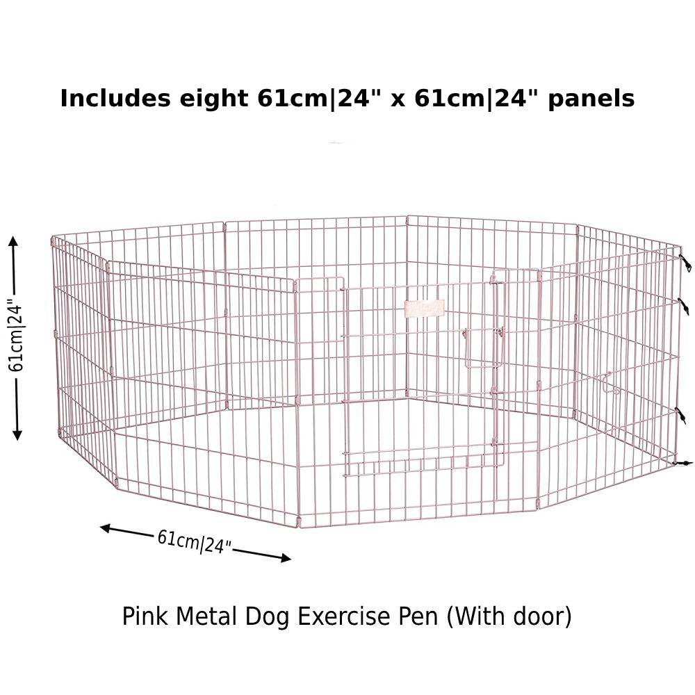 Metal Dog Exercise Pen, Gold Zinc With Door: image 6