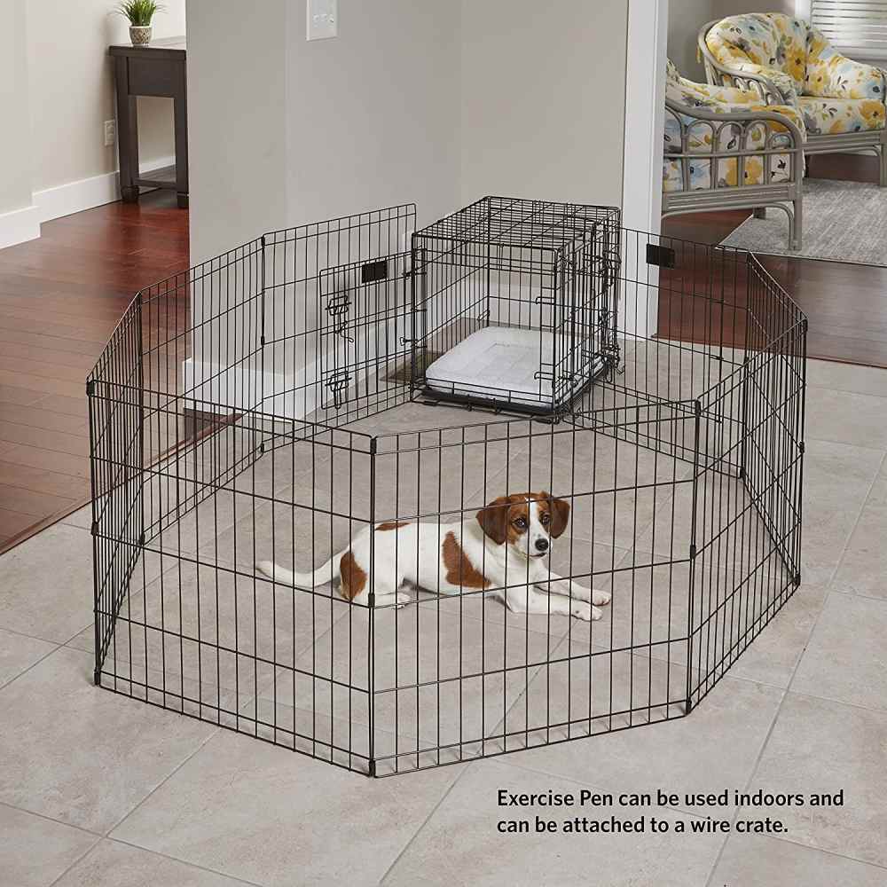 Metal Dog Exercise Pen, Gold Zinc With Door: image 10