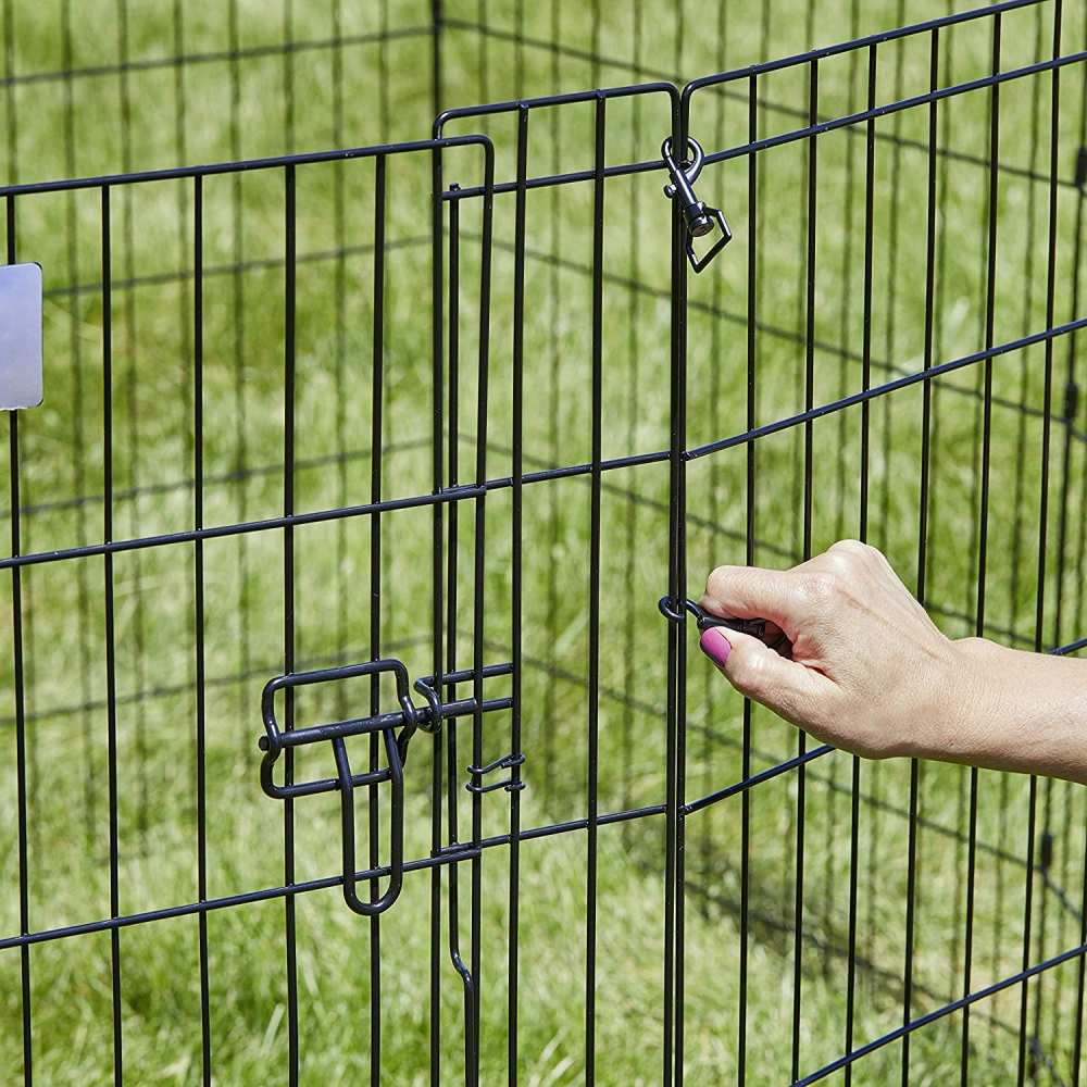 Metal Dog Exercise Pen, Gold Zinc With Door: image 11