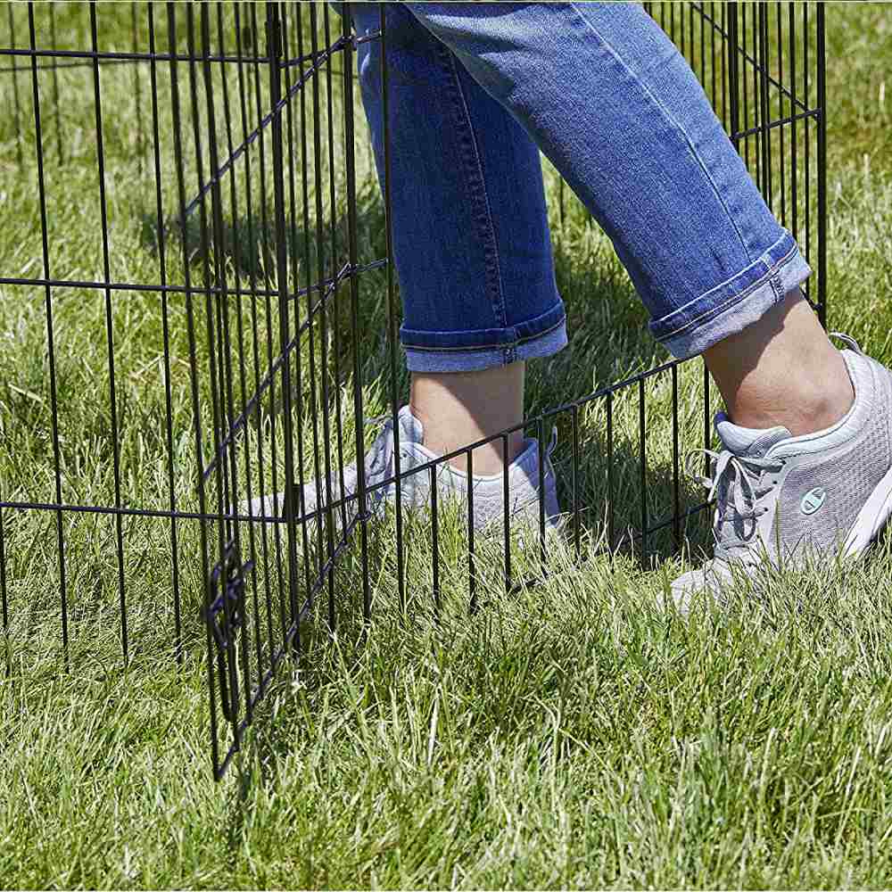 Metal Dog Exercise Pen, Gold Zinc With Door: image 14