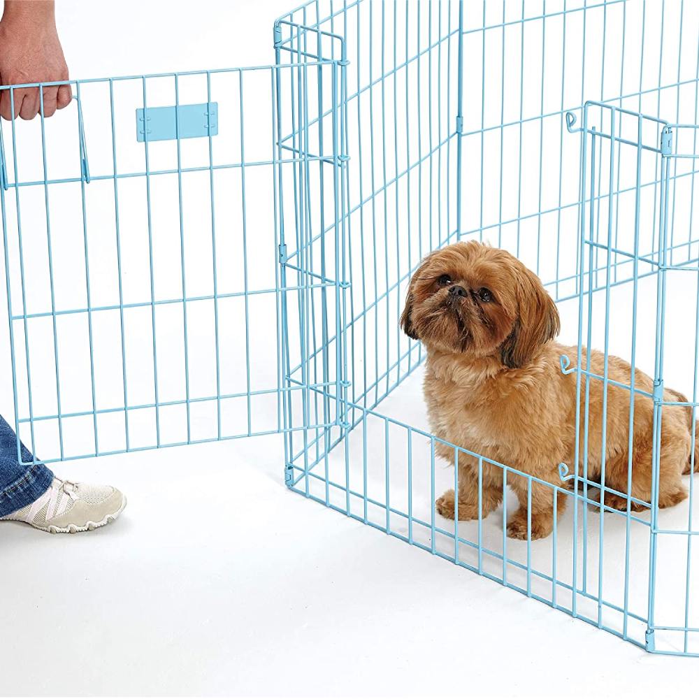 Metal Dog Exercise Pen, Gold Zinc With Door: image 15