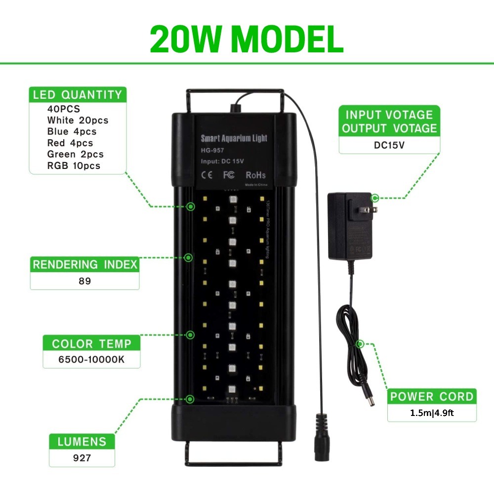 Plant Fish Tank Light, 72W 122 cm to 139.7 cm: image 12
