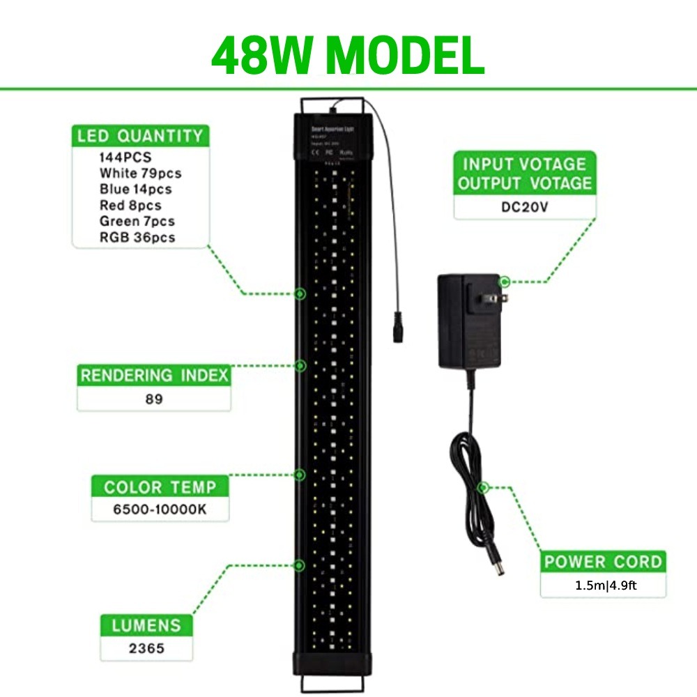 Plant Fish Tank Light, 72W 122 cm to 139.7 cm: image 13